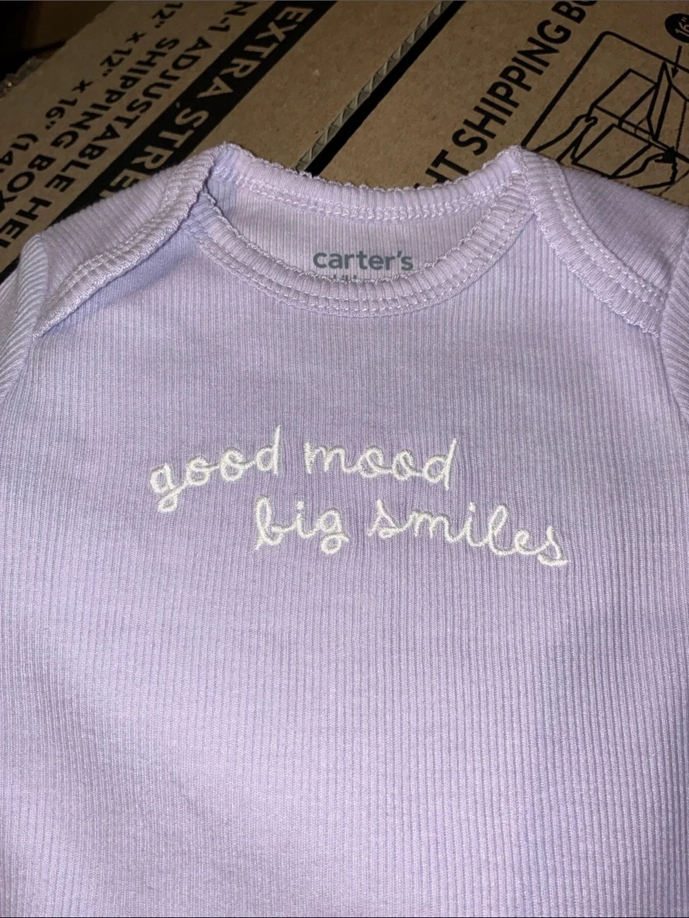 Carter's Lavender Ribbed Onesie with Purple Floral Shirt and short Set
